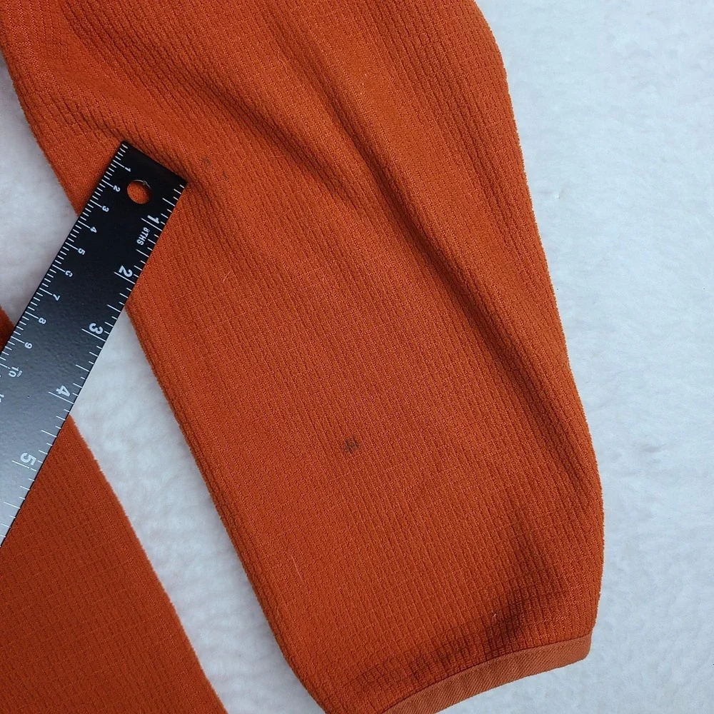 The North Face Sweater Mens XL Dark Orange Fleece‎ Knit Quarter Zip Sweatshirt *